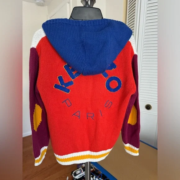 Kenzo Kids.Kenzo Kids Logo-Embroidered Zip-Up Hooded Cardigan.Size 10A/138.